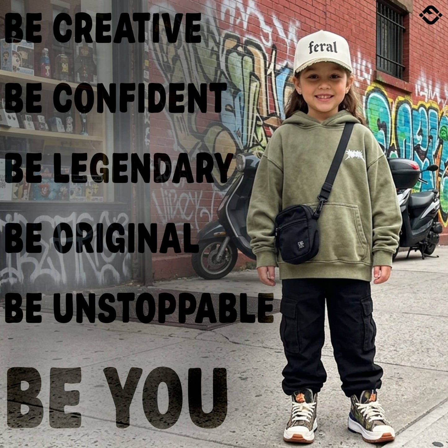 Kid/Baby 2-Tone Cap: Feral - Wood Camo/Beige: Kids (2-9 Years)
