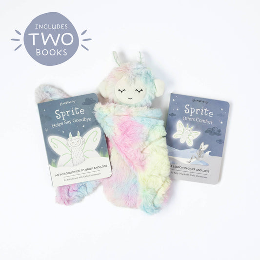 Rainbow Sprite's Grief & Loss Plush Snuggler Set +2 books! by Slumberkins