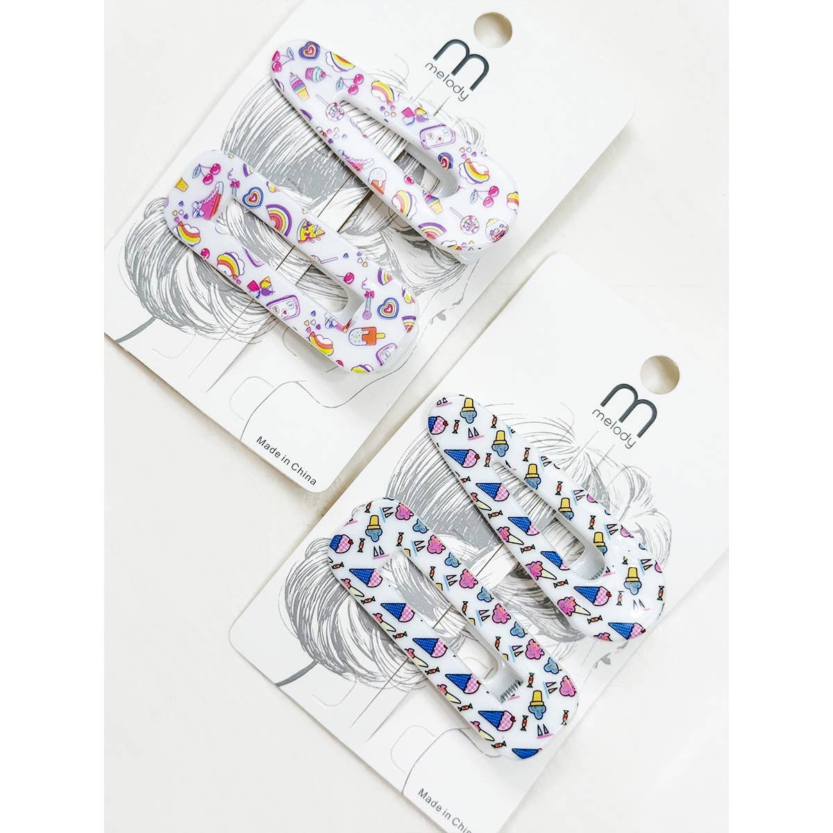 2-pcs Cute Ice Cream Theme Hair Clip Set