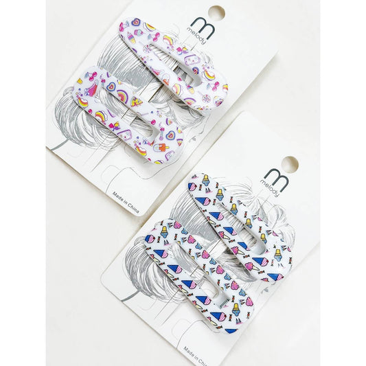 2-pcs Cute Ice Cream Theme Hair Clip Set