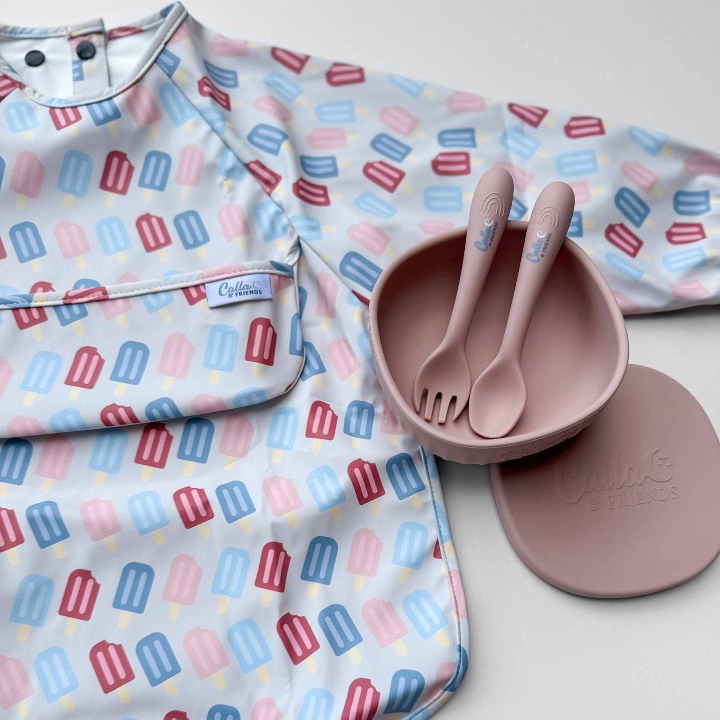 The Grayson Long Sleeve Bib - Popsicles: Pink / 6-36M