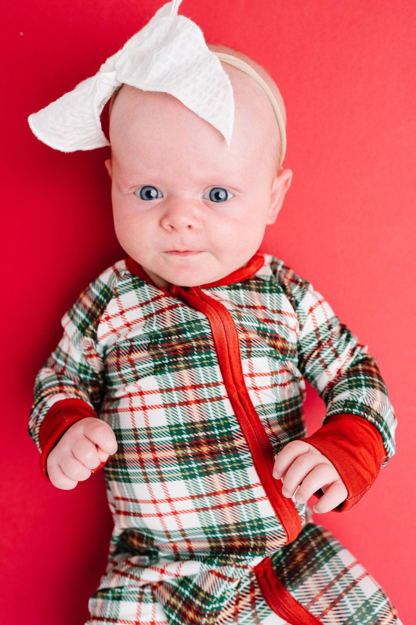 Christmas Plaid Bamboo Sleeper: 6-12M