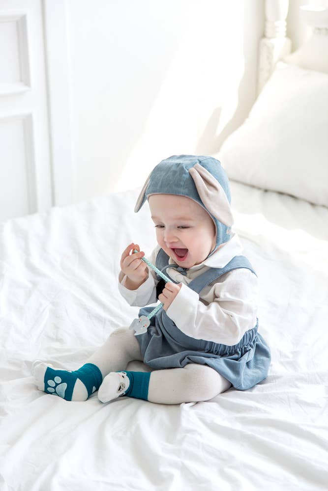 Zoo Socks Polar Bear Baby Animal: Blue / L (5~8T)