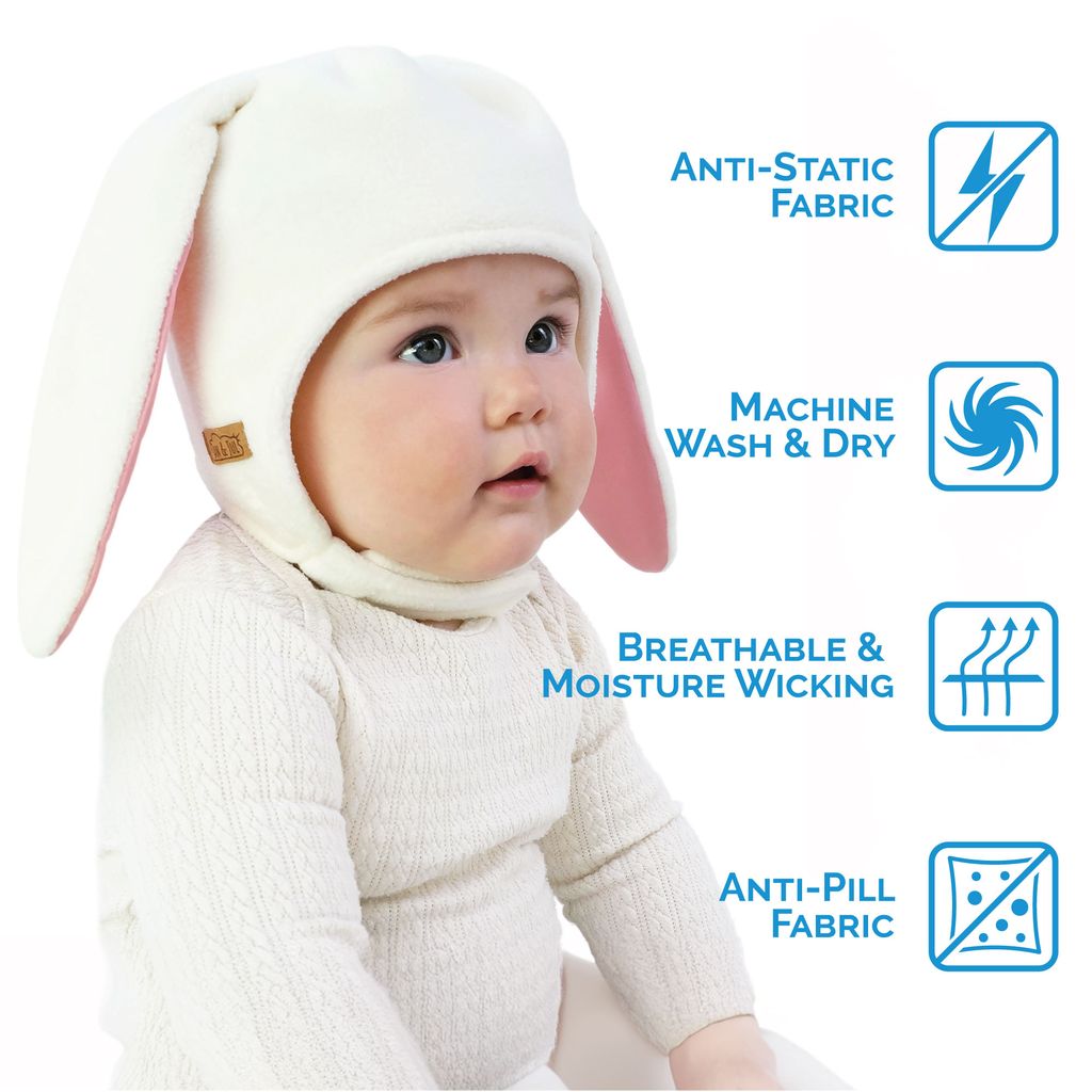 Jan & Jul - Fleece Animal Hat - Cream Bunny