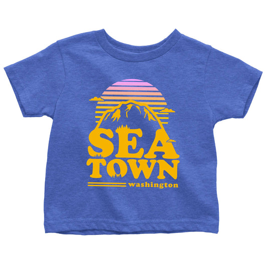 SeaTown Seattle Sunset- Toddler tshirt - Northwest, Rainier : 3T