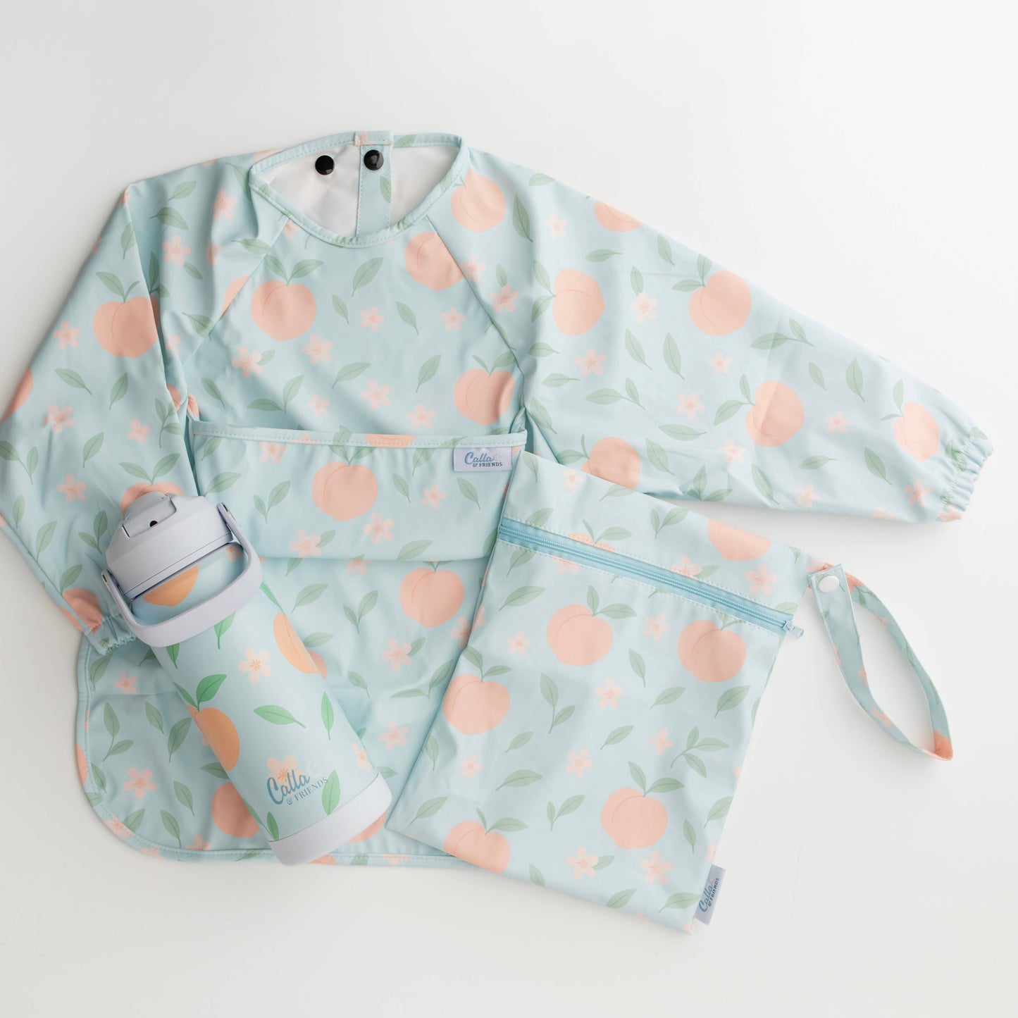 The Grayson Long Sleeve Bib - Peach Blossom: 6-36M