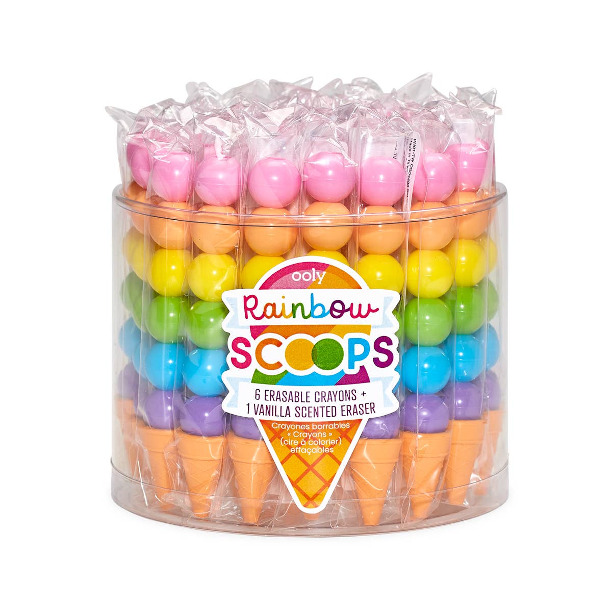 Rainbow Scoops Vanilla Scented Stacking Erasable Crayon