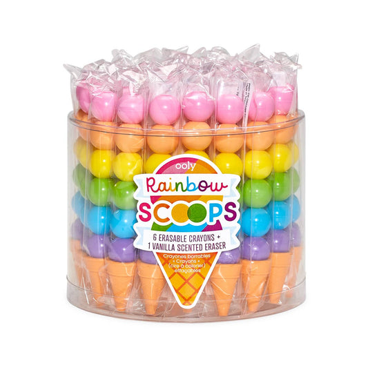 Rainbow Scoops Vanilla Scented Stacking Erasable Crayon