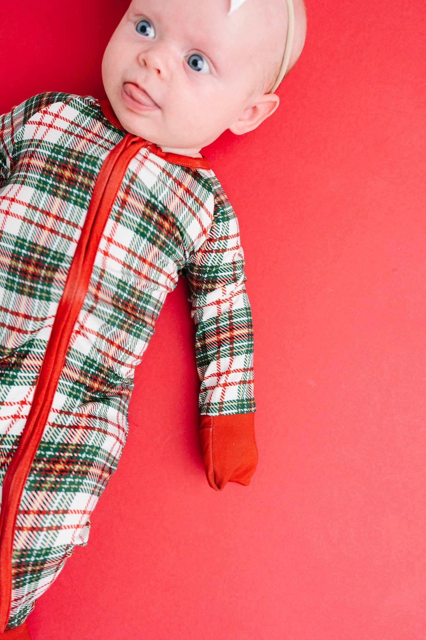 Christmas Plaid Bamboo Sleeper: 6-12M
