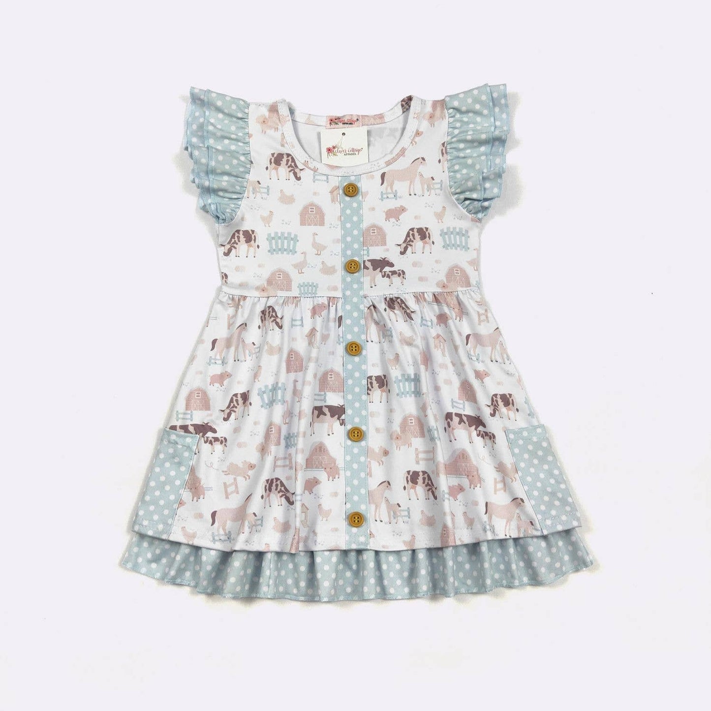 Barnyard Blue Girls Dress: 3t