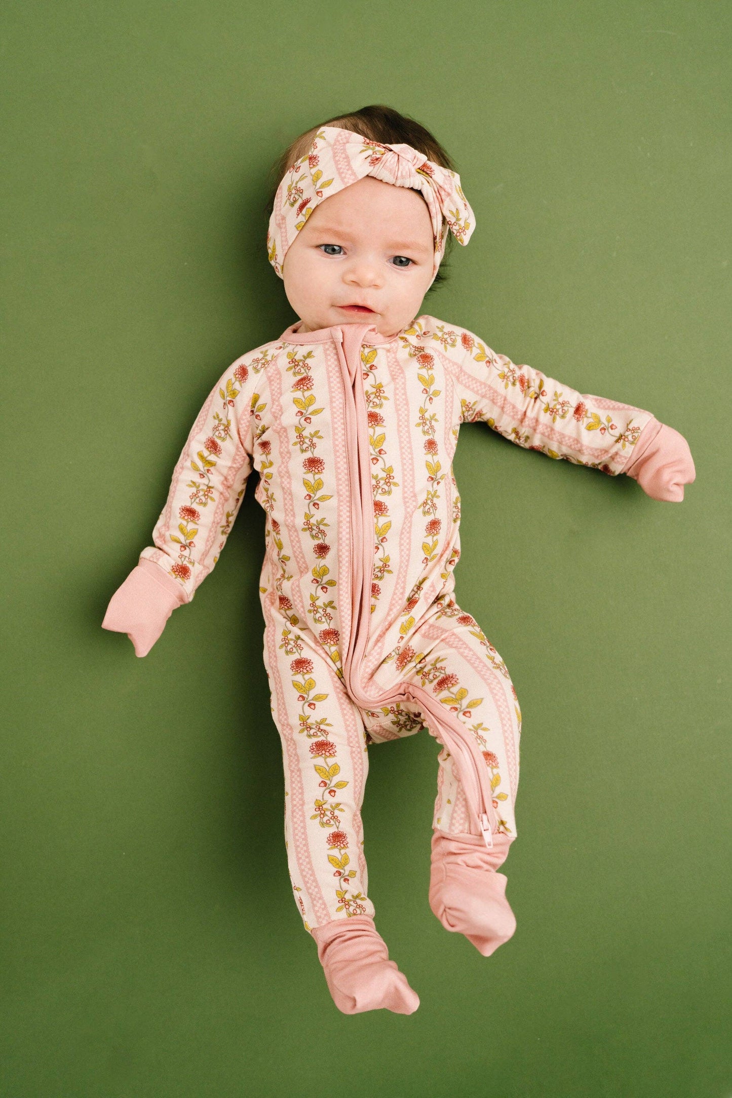 Vintage Floral Stripe Bamboo Sleeper: 3T