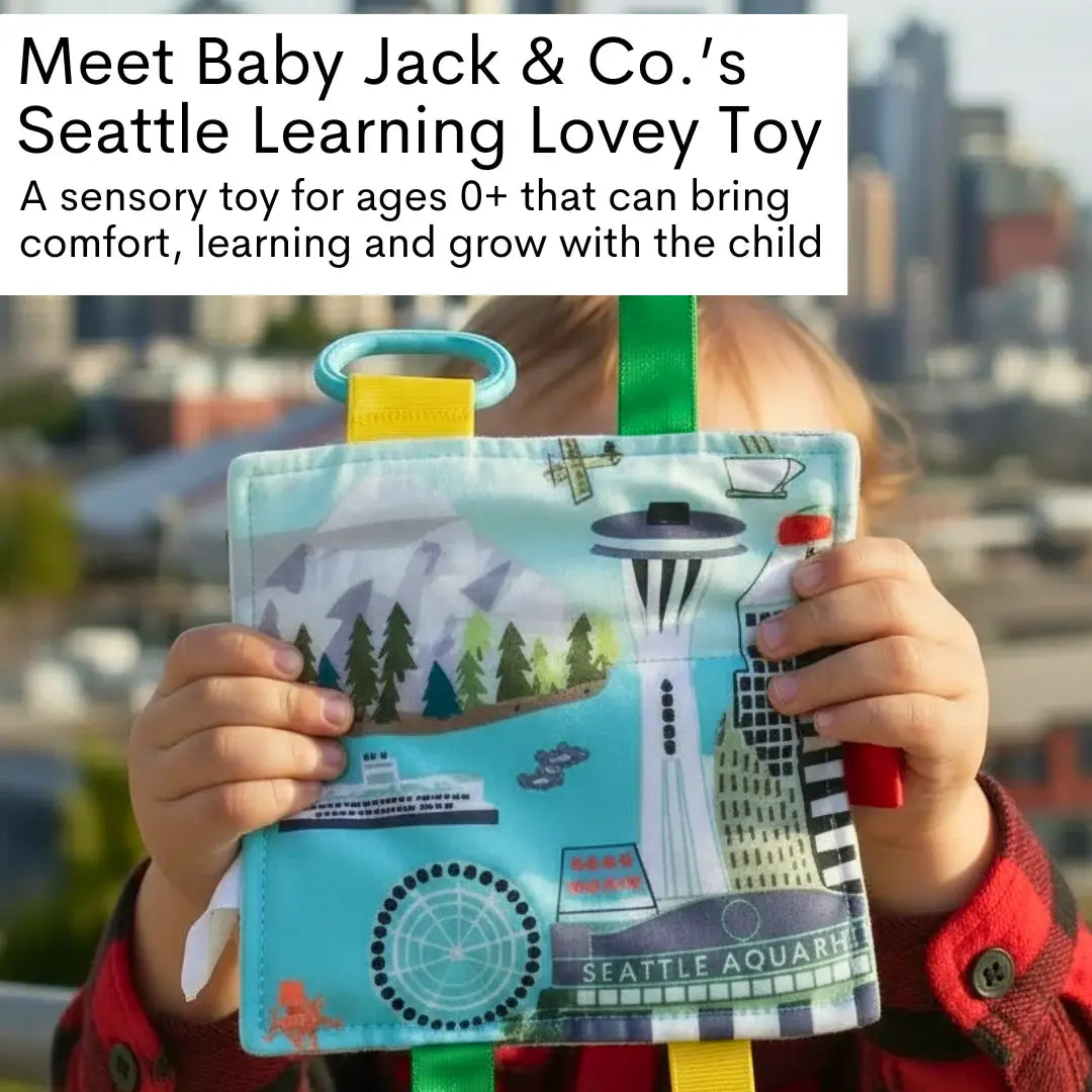 Seattle Washington Baby City Learning Crinkle Squares 8"x 8"