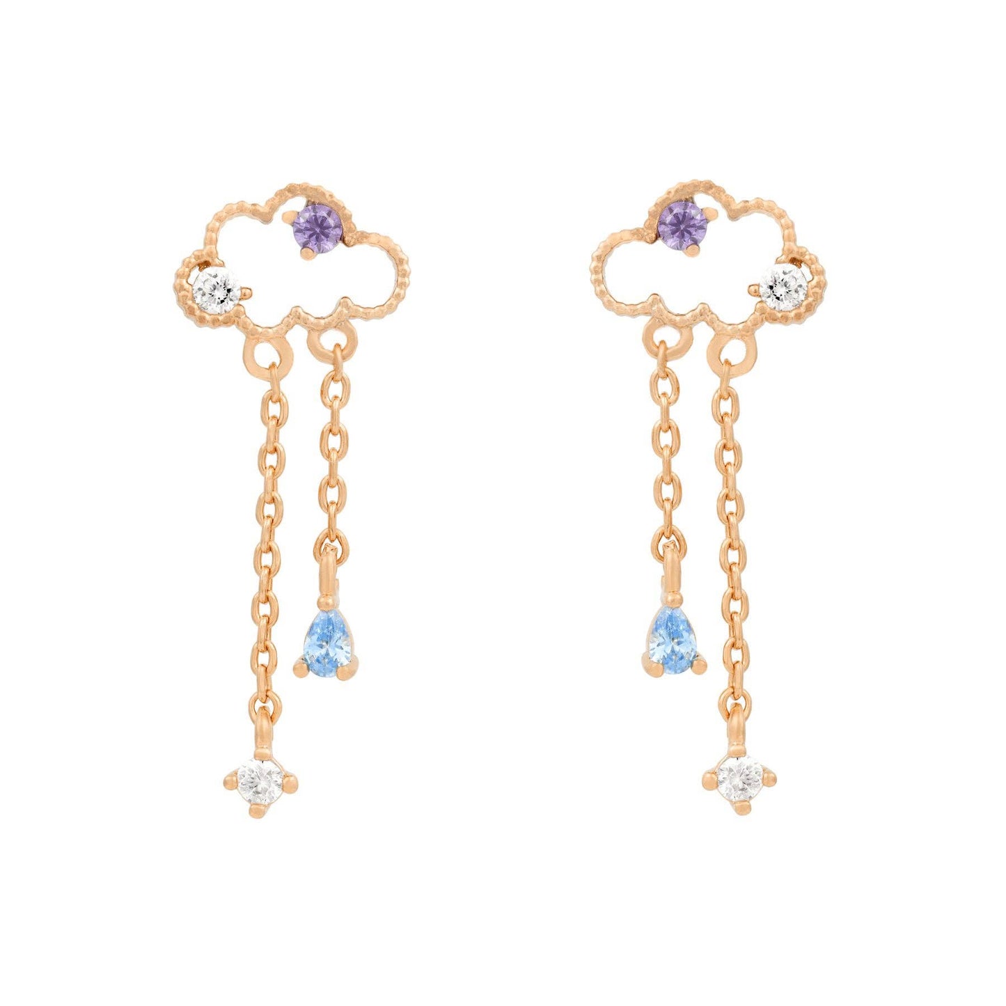 Reigning Clouds Dangle Earrings: Gold