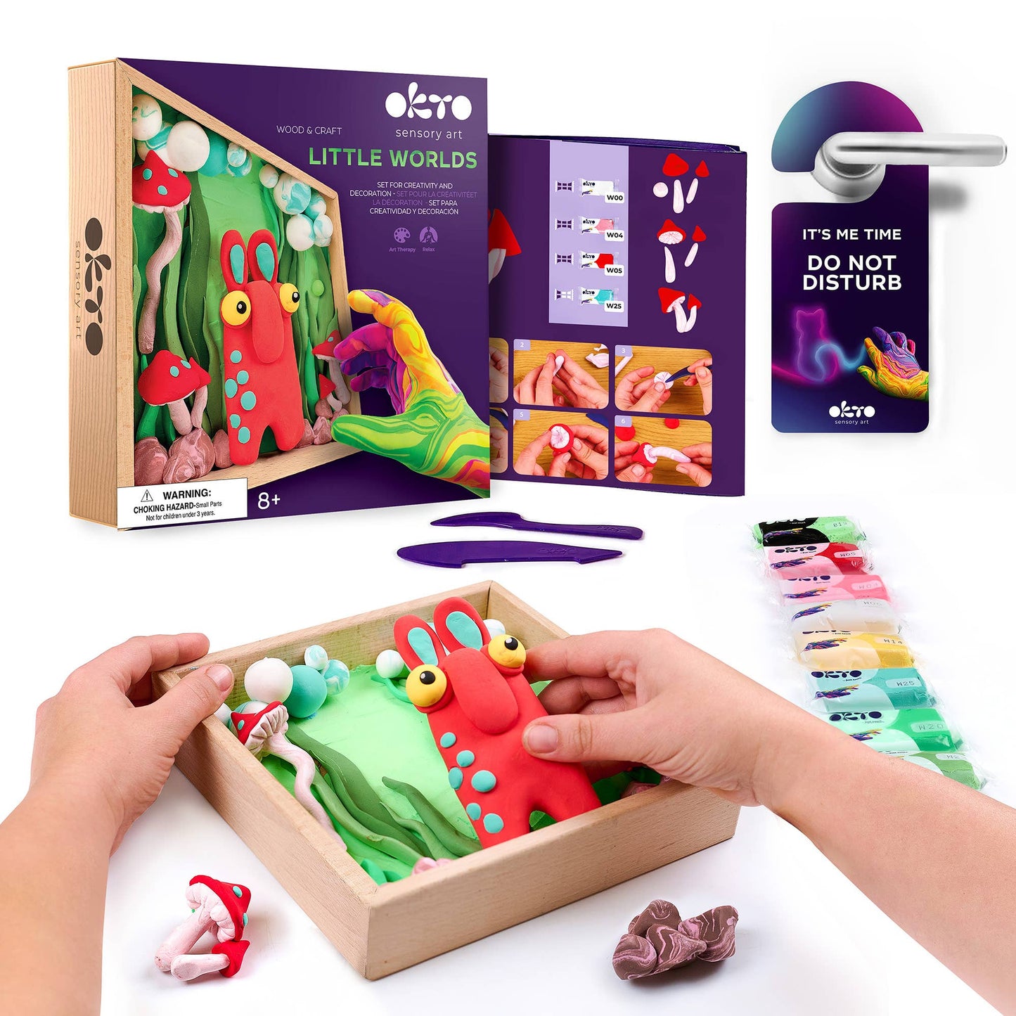 Little Worlds Earth Troll OKTO Air-Dry Clay 3D Painting Kit –  (8.3 x 8.3 in)