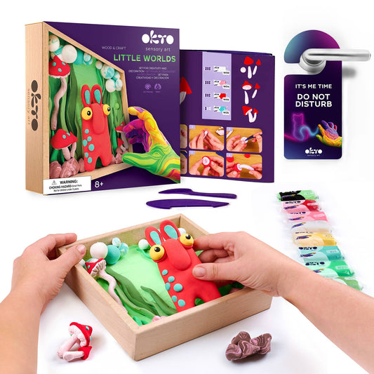 Little Worlds Earth Troll OKTO Air-Dry Clay 3D Painting Kit –  (8.3 x 8.3 in)