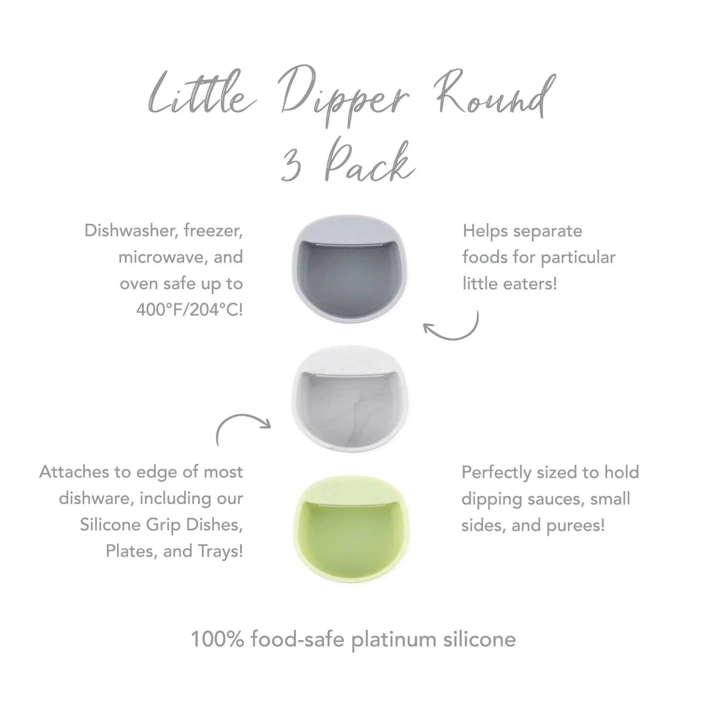 Silicone Little Dipper Round 3-Pack: Taffy