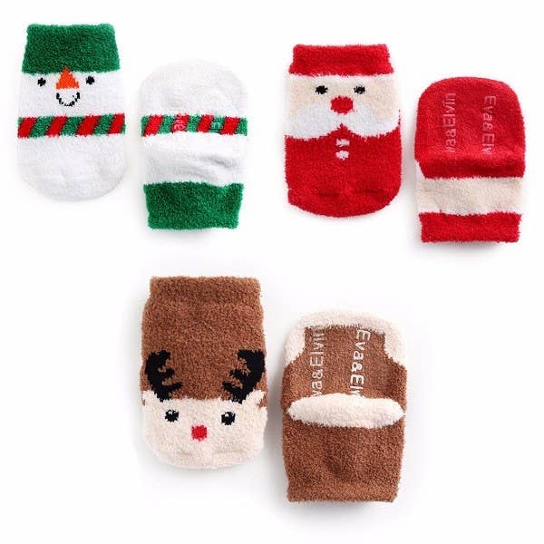 SantaFuzzy Fur Anti Skid Socks : M(3-5T)
