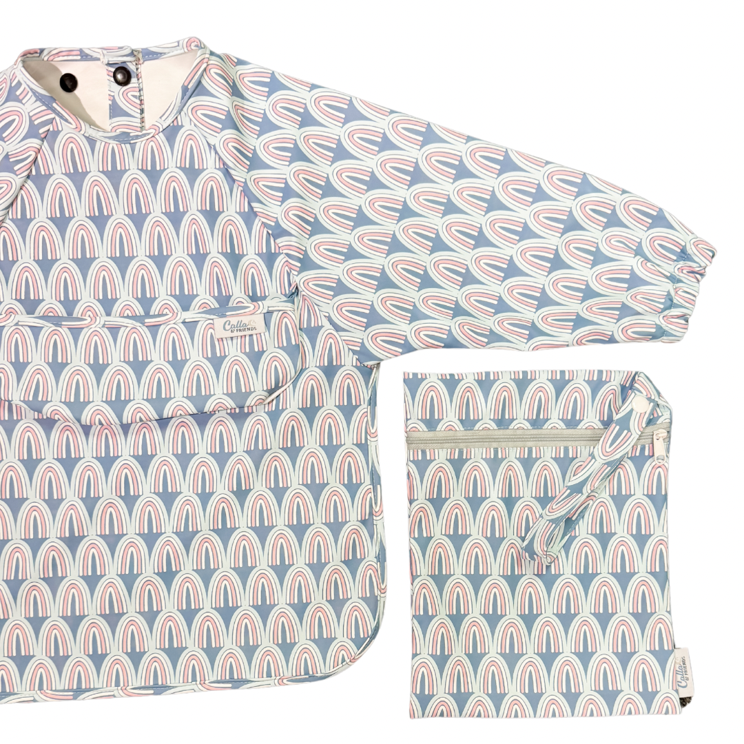 The Grayson Long Sleeve Bib - Rainbow: Petal Pink