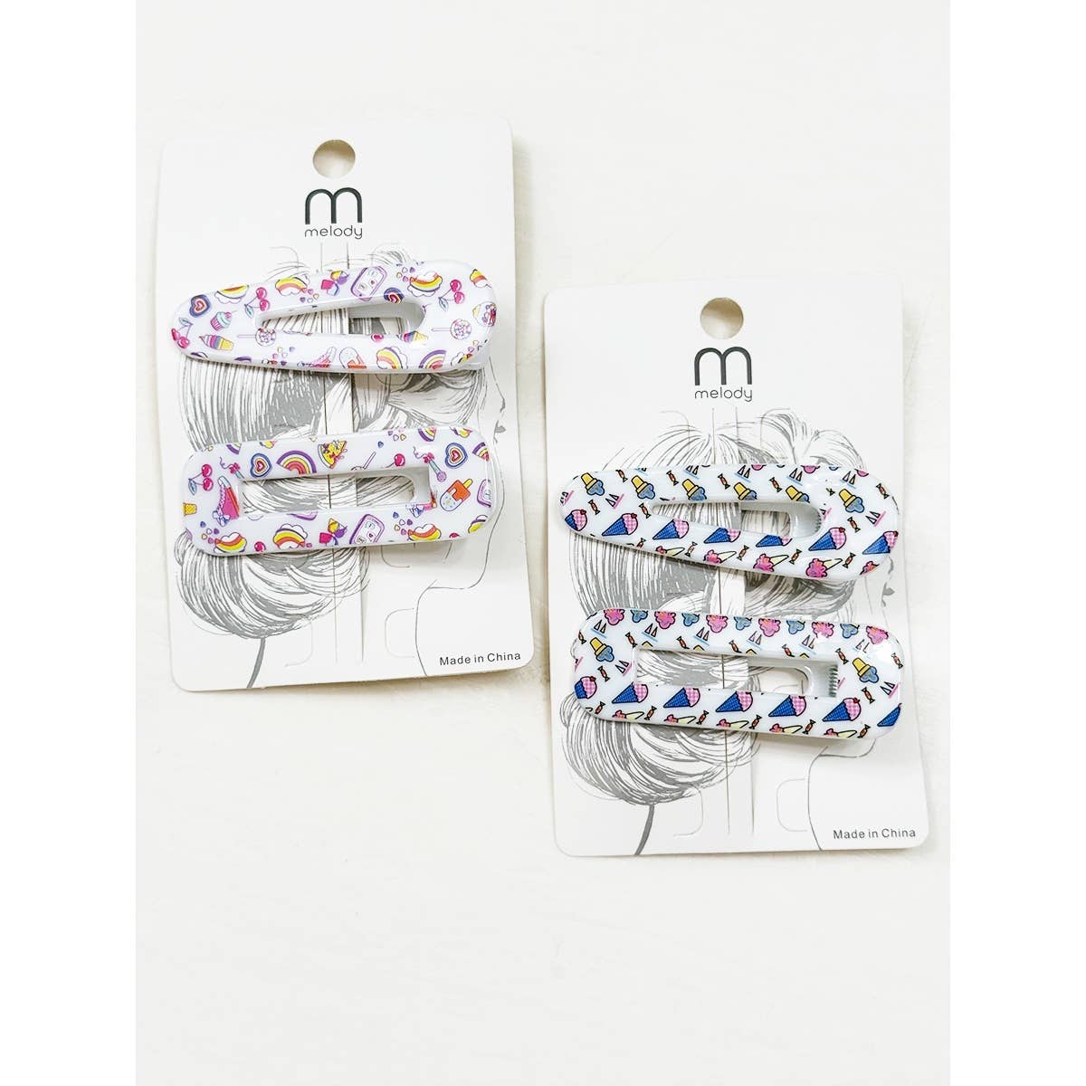 2-pcs Cute Ice Cream Theme Hair Clip Set