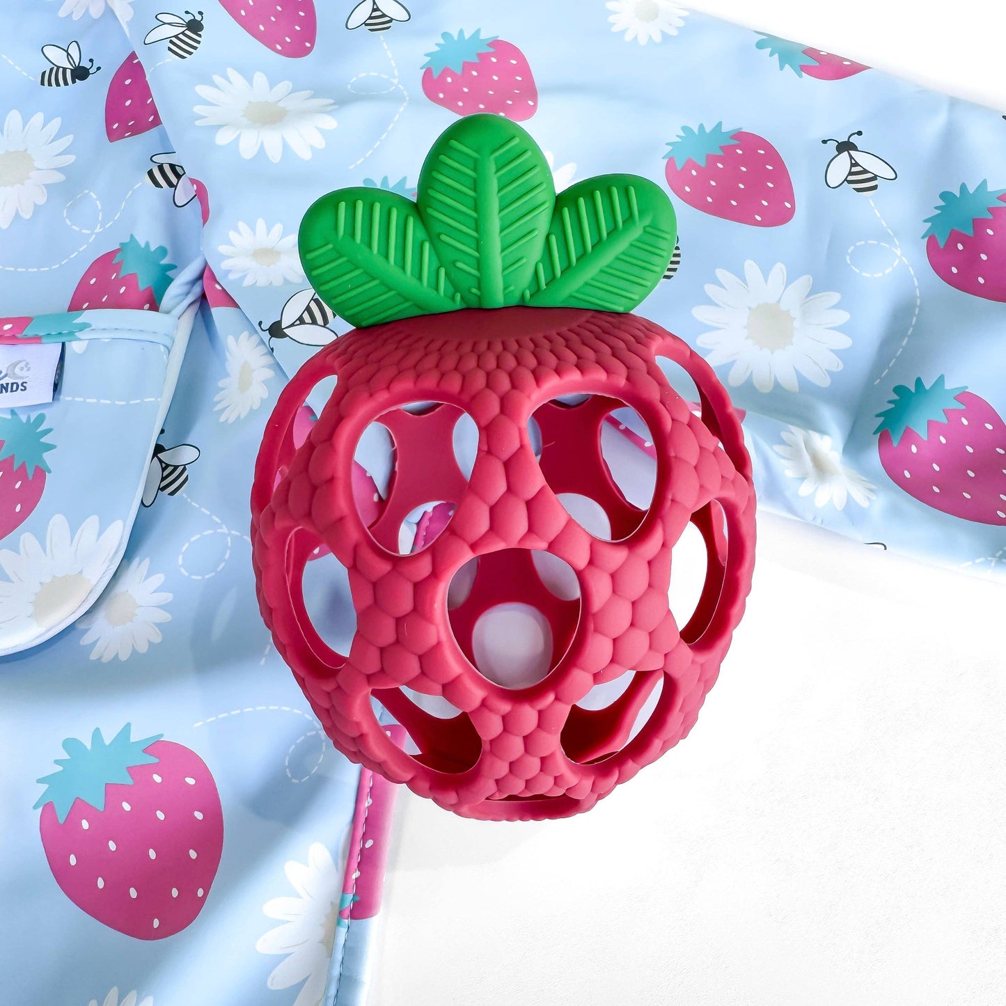 The Grayson Long Sleeve Bib - Strawberry Patch