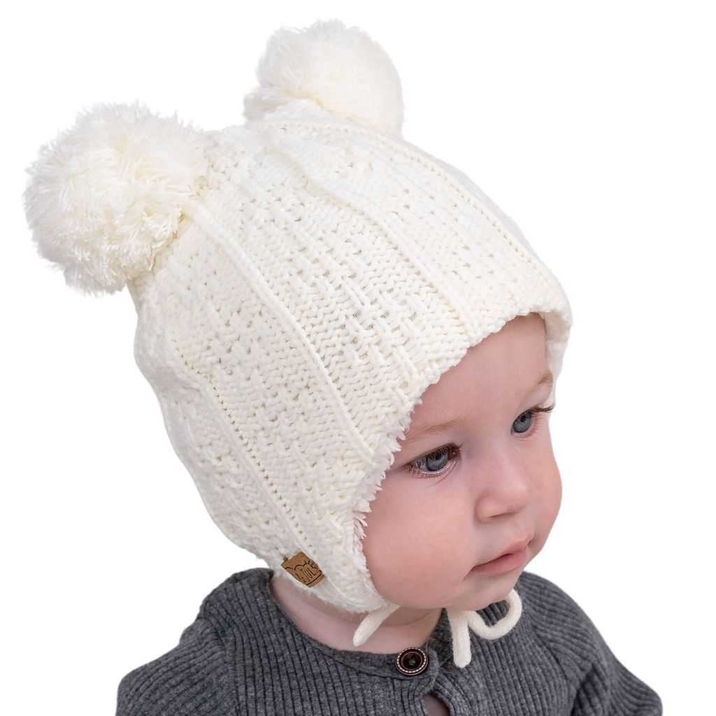 Jan & Jul - Knt Winter Earflap Hat - Brown Bear