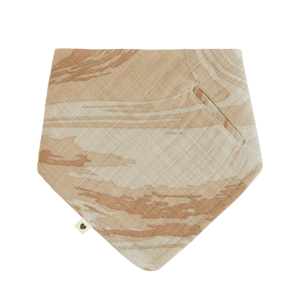 BIBS Bandana bib Tye die Camo Camel Muslin