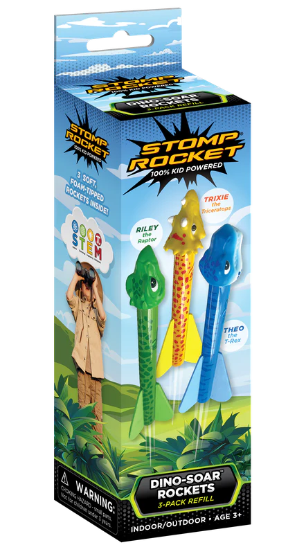 Stomp Rocket Dino-soar rockets 3 pack refill