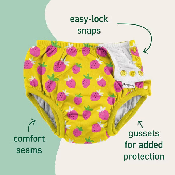 Eco Snap Swim Diaper All-In-One Hi Vis Strawberry