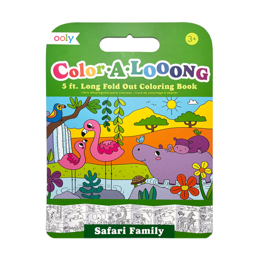 Ooly Color-A-Looong Safari Family 5ft. Long Fold Out Coloring Book