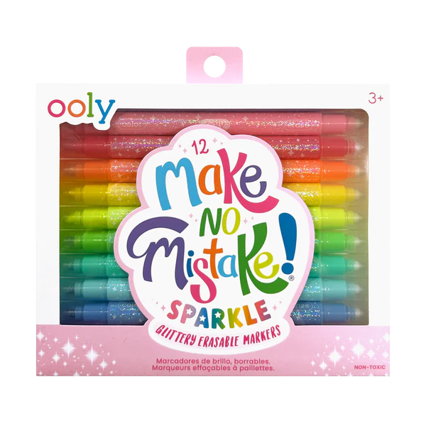 Make No Mistake Sparkle Glittery Erasable Markers Set of 12