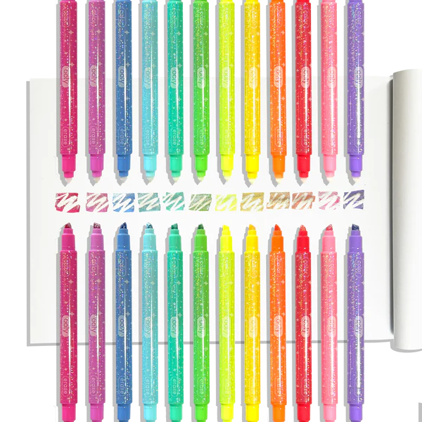 Make No Mistake Sparkle Glittery Erasable Markers Set of 12