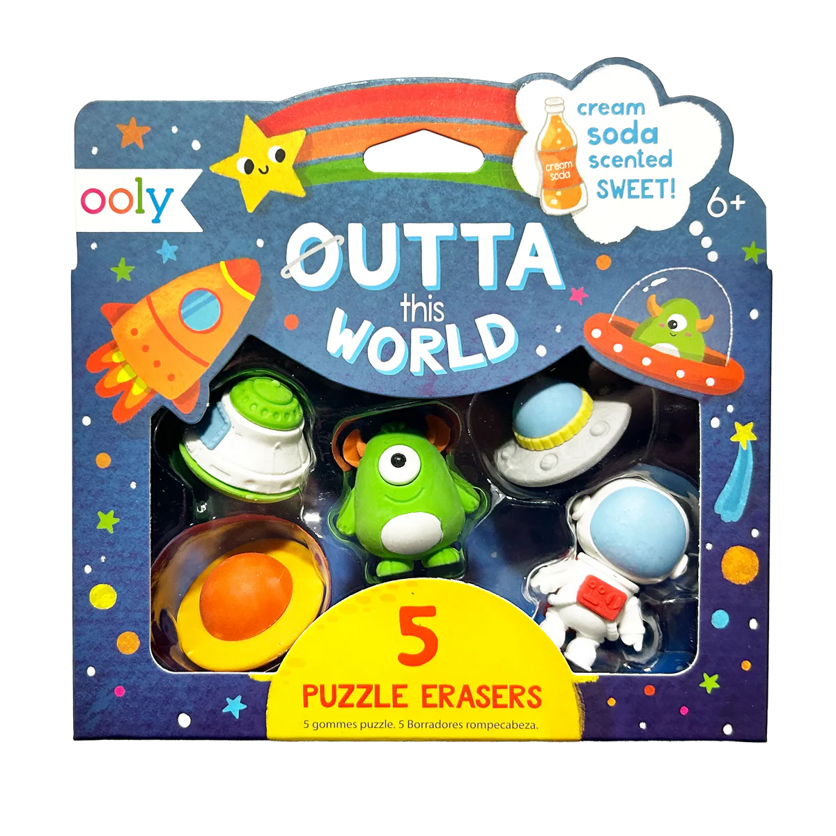 Ooly Outta this world puzzle erasers set of 5