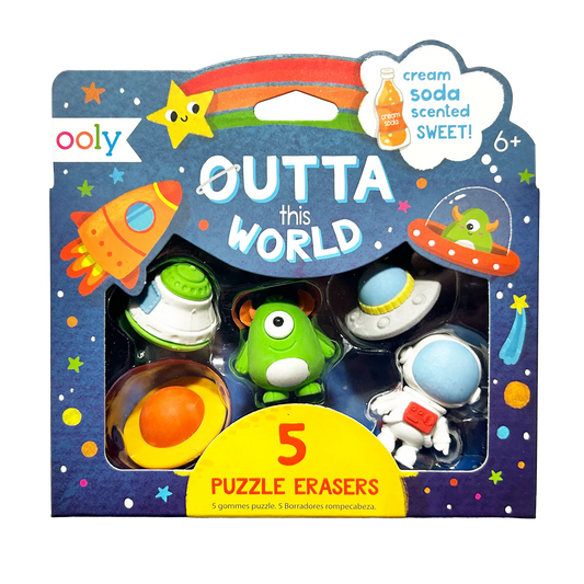 Ooly Outta this world puzzle erasers set of 5
