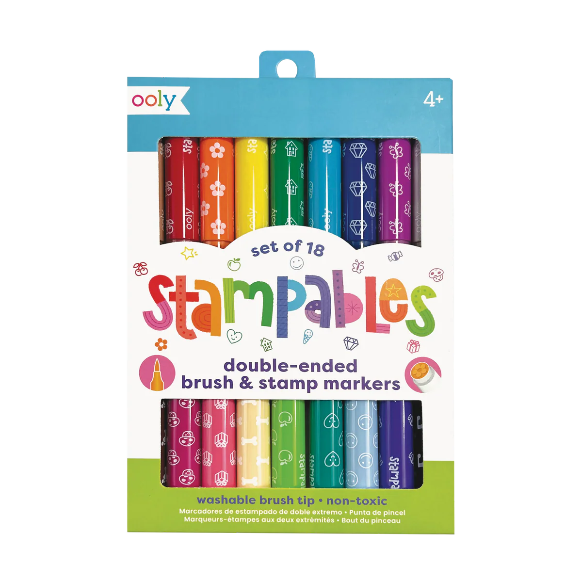 Stampables Double-Ended Brush & Stamp Markers Set of 18
