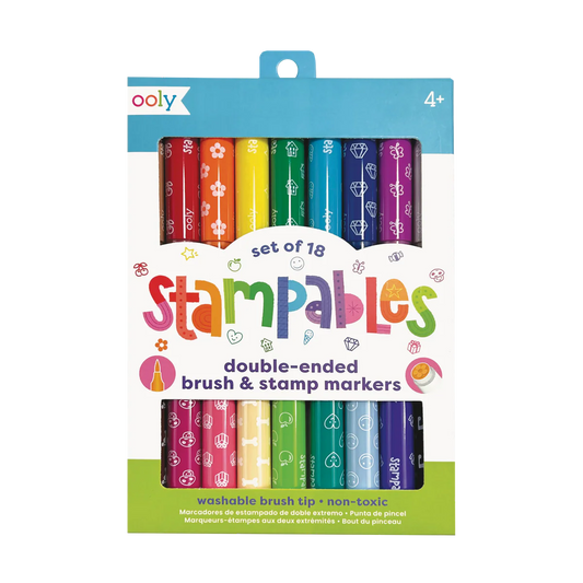 Stampables Double-Ended Brush & Stamp Markers Set of 18