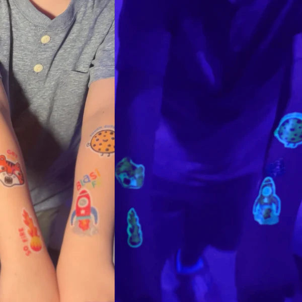 Tattoo-Palooza Zero Gravity Dino 3 Glow in the Dark Sheets