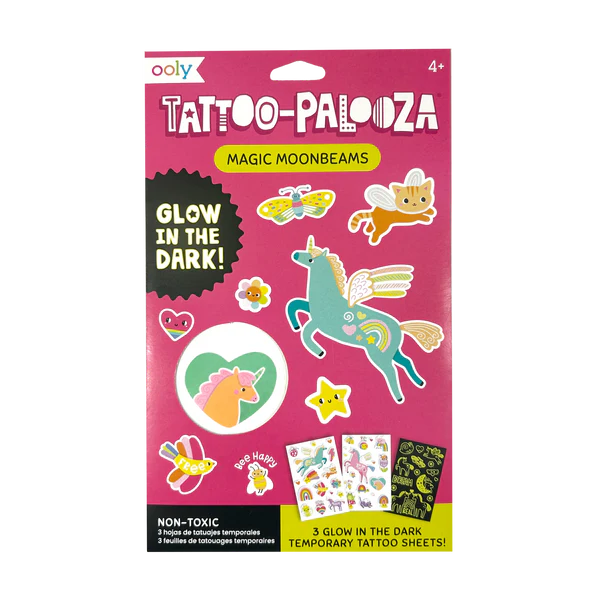 Tattoo-Palooza Magic Moonbeams 3 Glow in the Dark Sheets