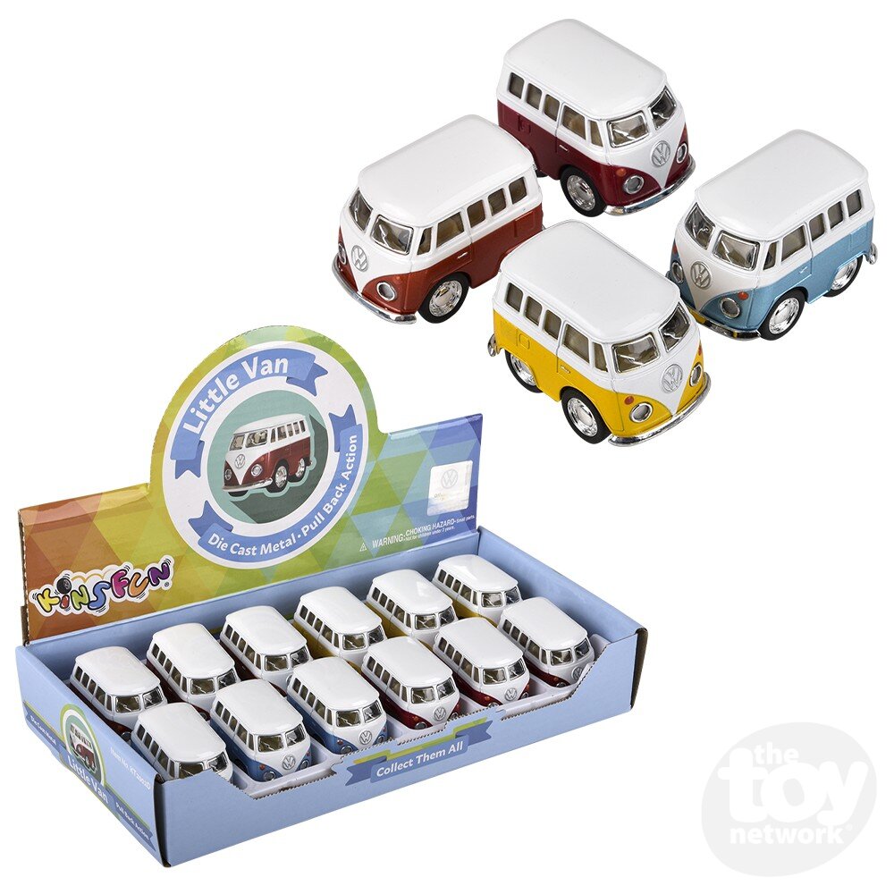 VW MINI BUS VAN VOLKSWAGON 2" DIECAST PULL BACK SMALL
