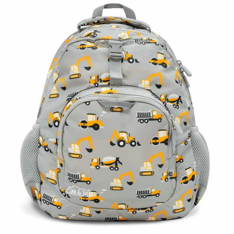 Grey Construction Kid's Backpack Jan & Jul