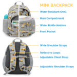 Gray Construction Trucks Mini Backpack