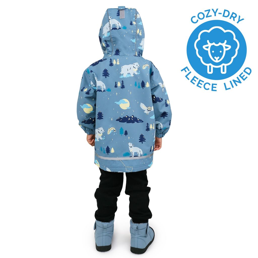 Jan & Jul - Fleece Lined Rain Jacket - Wolf and Bear