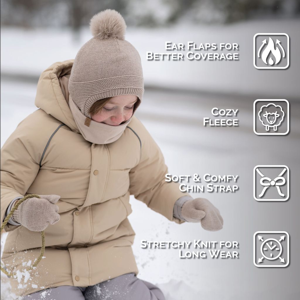 Jan & Jul - Pom Pom Knit Hat - Wheat Field