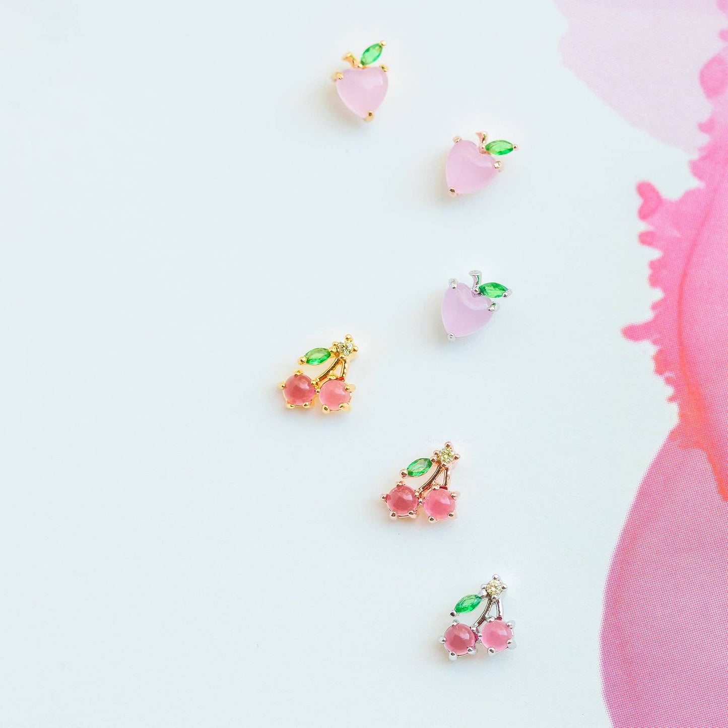 Cherry Studs: Gold