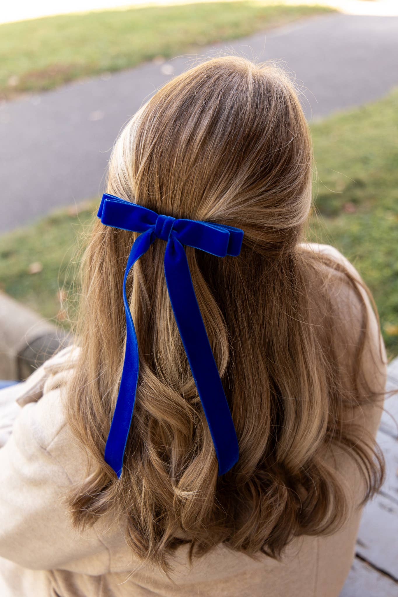 Long Velvet Hair Bow Barrette | Alice Bow - Long Length: Wine