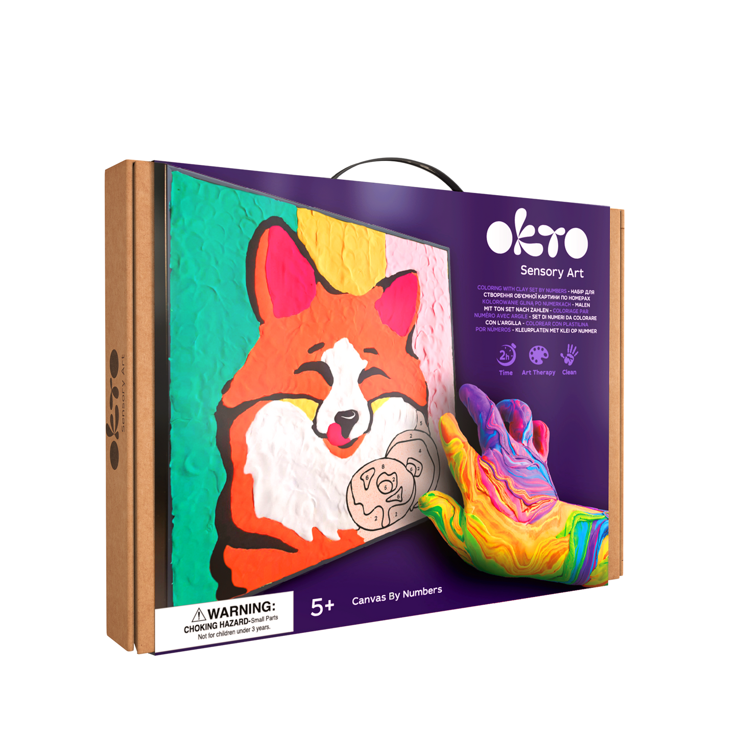 Fox Sensory Art OKTO Clay-by-Numbers Kit(11.4” x 11.4”)