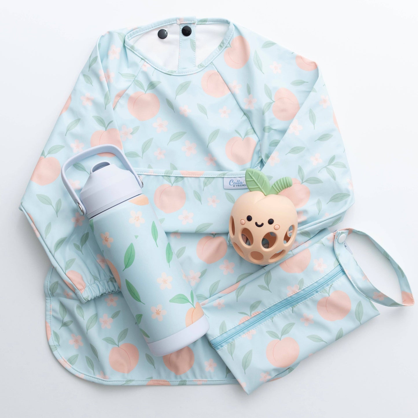 The Grayson Long Sleeve Bib - Peach Blossom: 6-36M