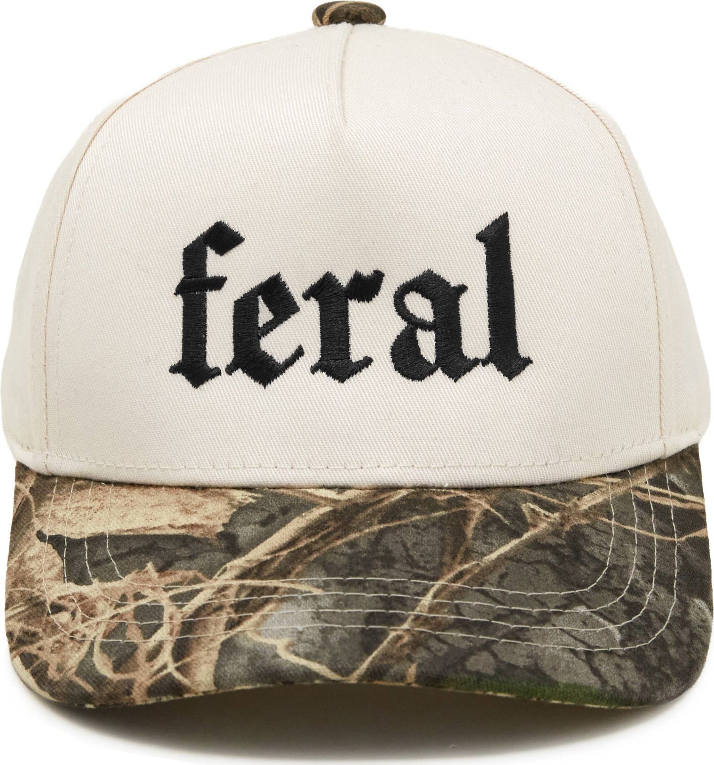 Kid/Baby 2-Tone Cap: Feral - Wood Camo/Beige: Kids (2-9 Years)