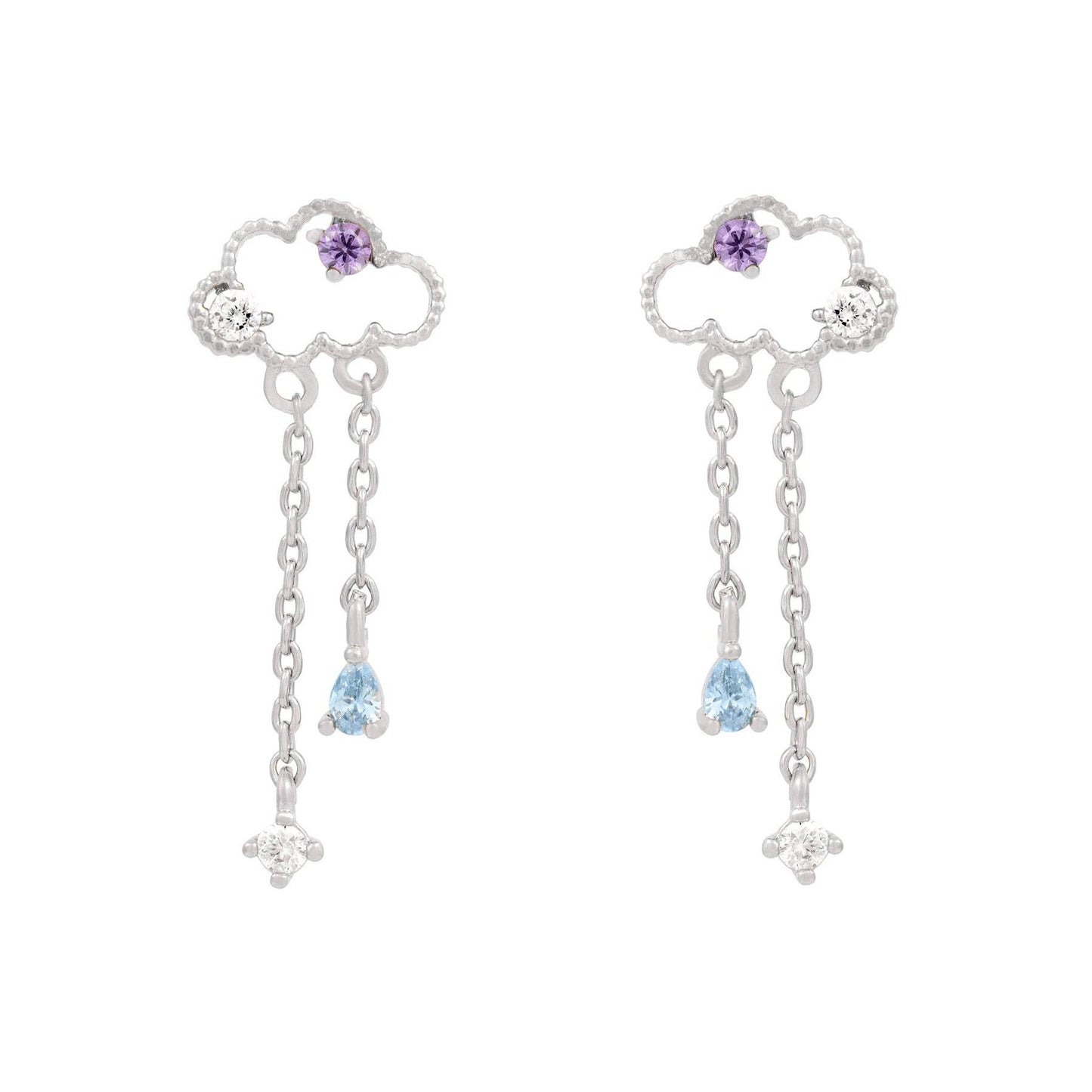 Reigning Clouds Dangle Earrings: Gold