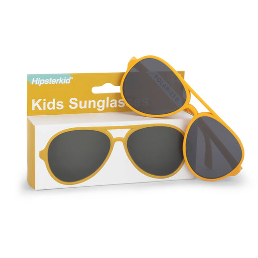 Hipsterkid Baby & Kids Sunglasses – Polarized, UV Protective | Mustard: Baby: 0-2 years