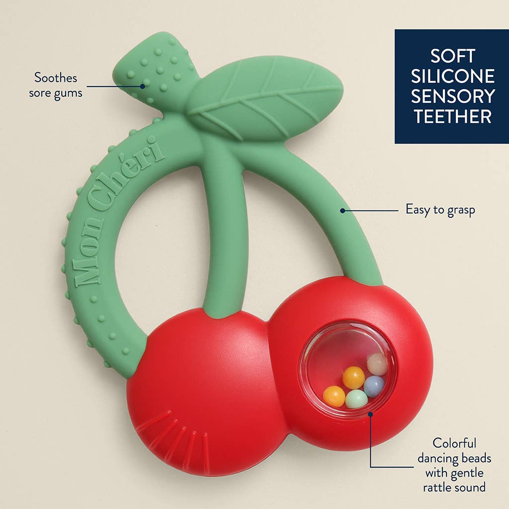 "NEW" Bitzy Shake™ - Silicone Teether with Rattle: Goose